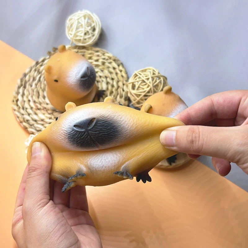 Capybara Relax Squeeze Toy Durable TPR Material Slow Rebound Stress Reducing Toy Kapibala Pinch Music Desktop Decor Ornaments