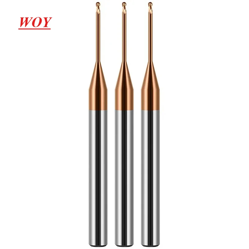 

WOY HRC58 2-Flute Tungsten Steel Carbide Nano Coating Deep Groove Ball End Endmills CNC Mechanical Machining Cutter Tools