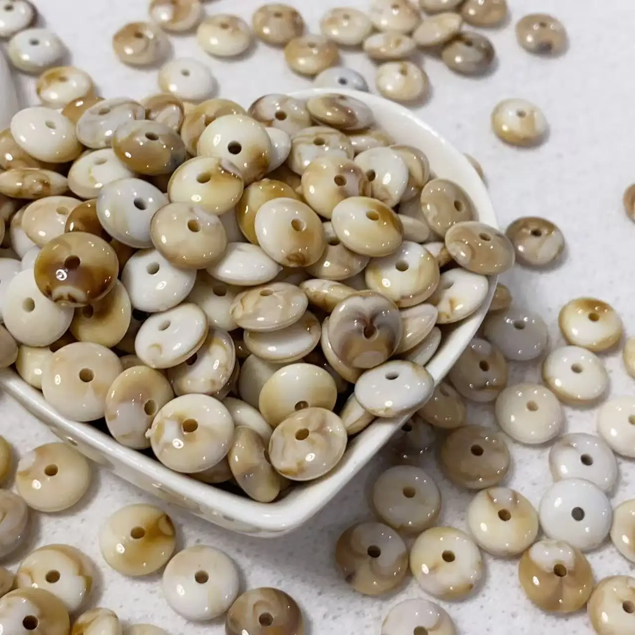 

50 шт. 10*4 мм коричневые двухцветные круглые плоские бусины-проставки, браслет ручной работы в стиле ретро «сделай сам», ожерелье, серьги, одежда, ювелирные бусины.