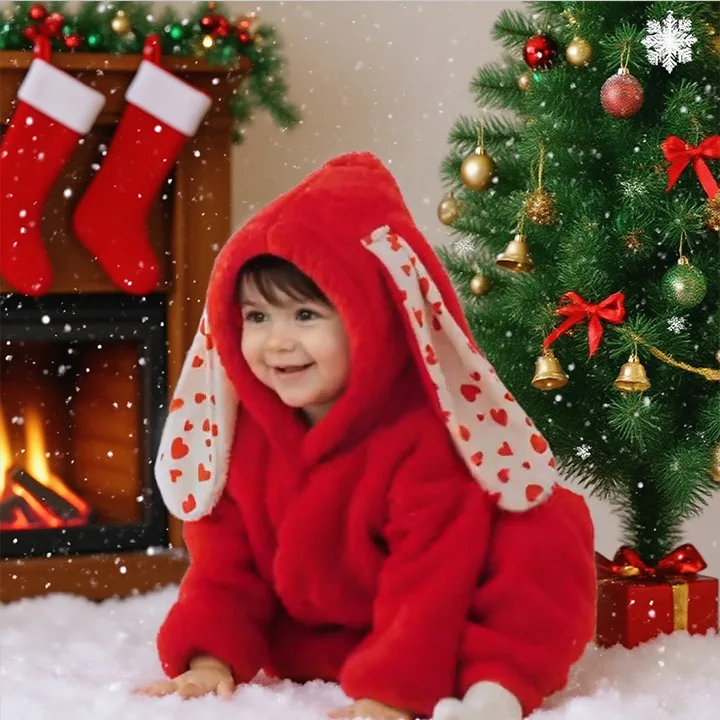 

MILANCEL новые зимние детские комбинезоны для детей от 3 до 24 месяцев, милый цветной комбинезон с кроликом для девочек, свободный комбинезон с флисовой подкладкой для малышей, цельный комбинезон