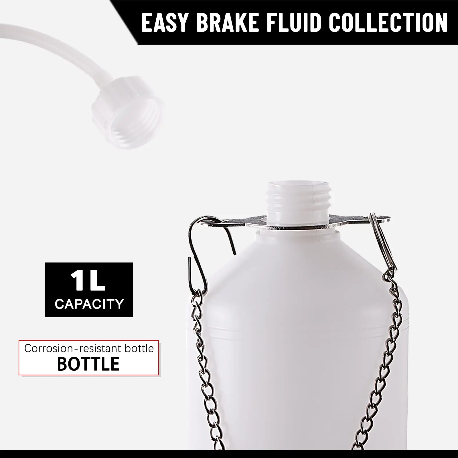 Manual Brake Bleeder System with 1L Fluid Extractor And 60cm Hose Automotive Brake Oil Changing Tool for Car Maintenance view 3