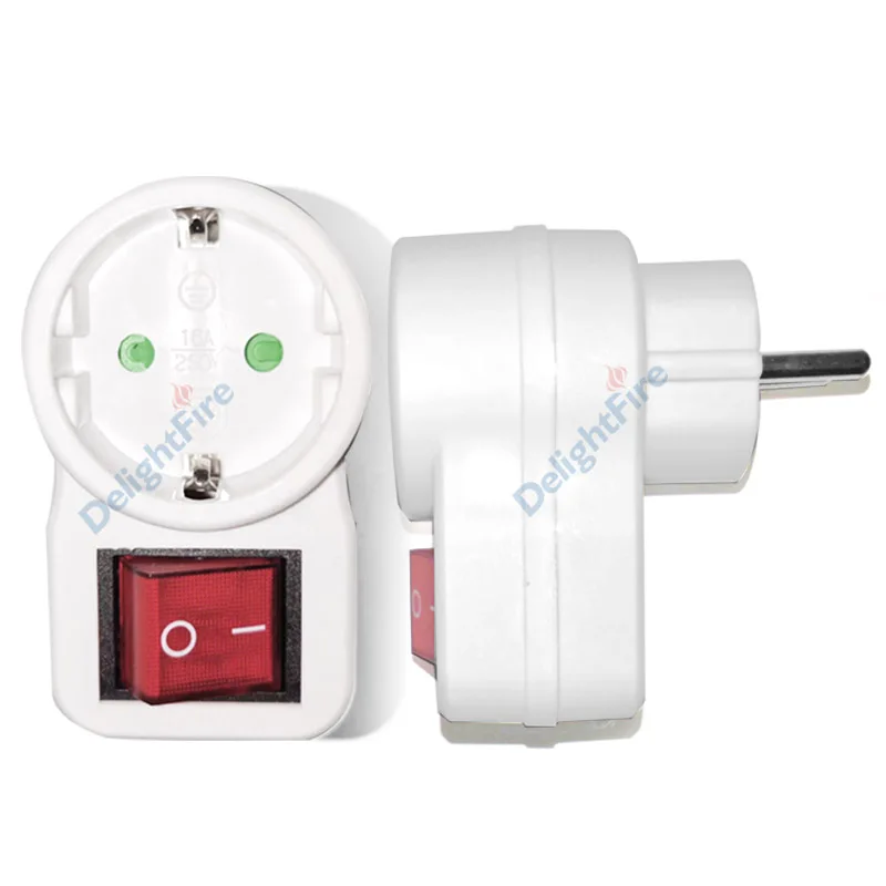 EU Extension Socket With Switch ON/OFF Electrical Plug European Standard Russia Spain Ukraine Korea Power Converter Plug Adapter