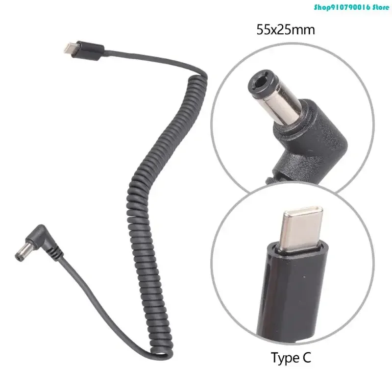 N2UB Adjustable USB C To 5525 Power Supply Cable 20V 5A For Laptop Monitors Routers