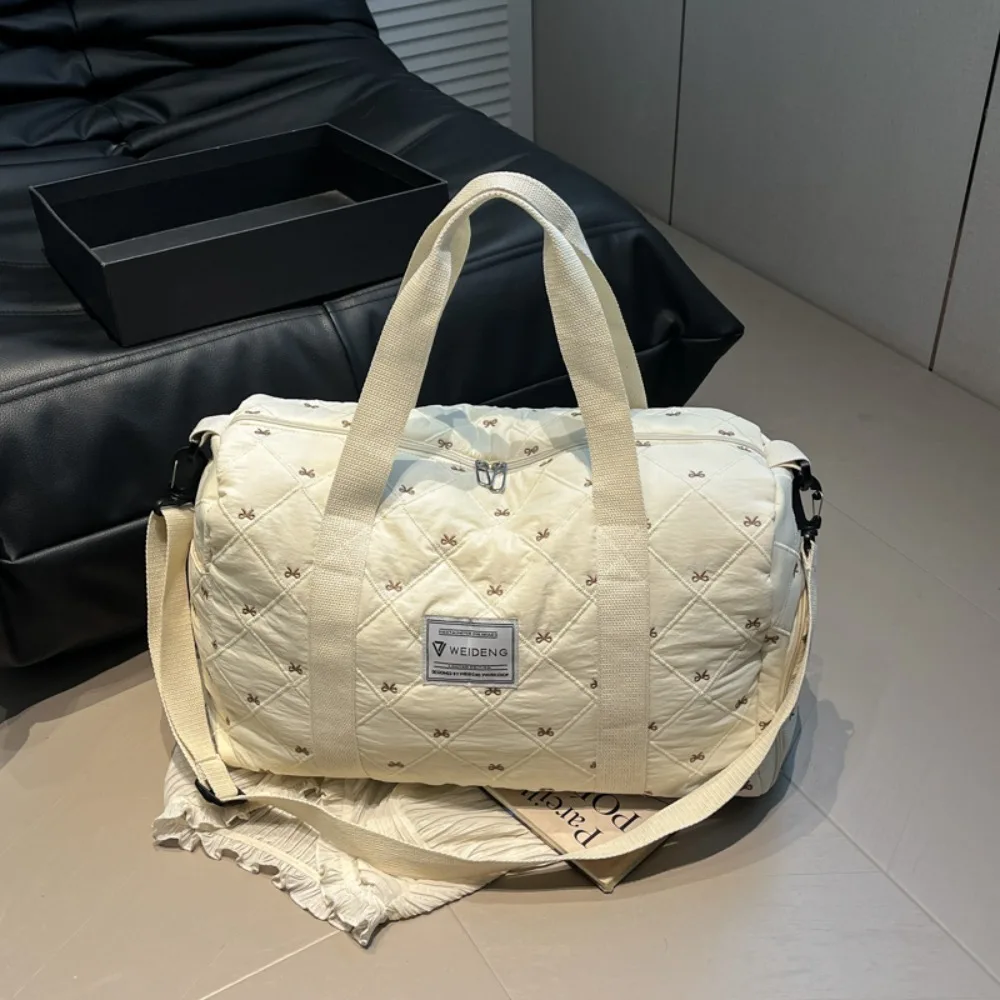 

Casual Large Capacity Tote Bag Waterproof Bow Sport Bags With Shoe Compartment Multi-functional Handbags Travel