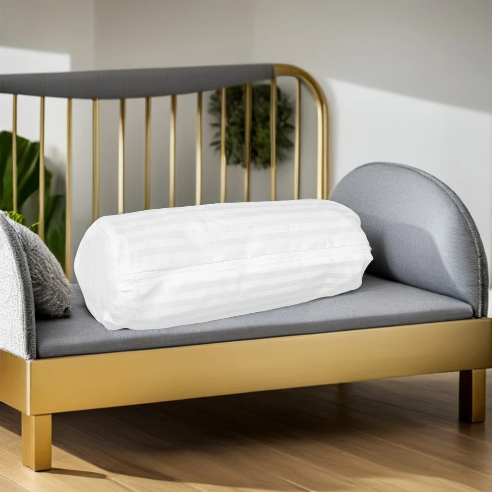 

Round Pillow Cylindrical Neck Cushion Fabric Bed Sofa Office Zippered Cervical Cushion Cover Cylindrical Wrapper