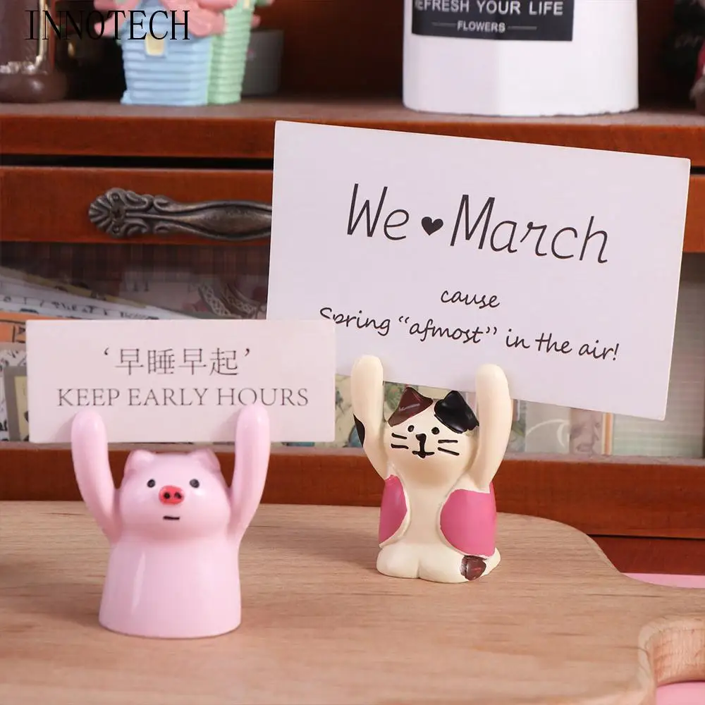 

Прекрасный настольный зажим для заметок, держатель из смолы, изображение, зажим для открытки с подъемом рук, зажим для фотографий в форме панды, украшение для подставки для фотографий