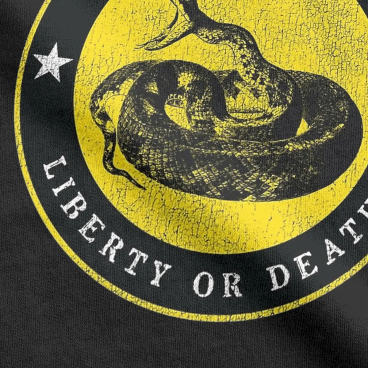 Funny Dont Tread On Me T-Shirt for Men Round Neck Pure Cotton T Shirt Liberty or Death Short Sleeve Tee Shirt New Clothes