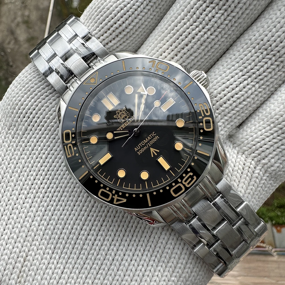 STEELDIVE SD1957 New In 42MM Vintage Ceramic Bezel 200M Waterproof NH35 Green Luminou Sapphire Glass Automatic Dive Watch Reloj