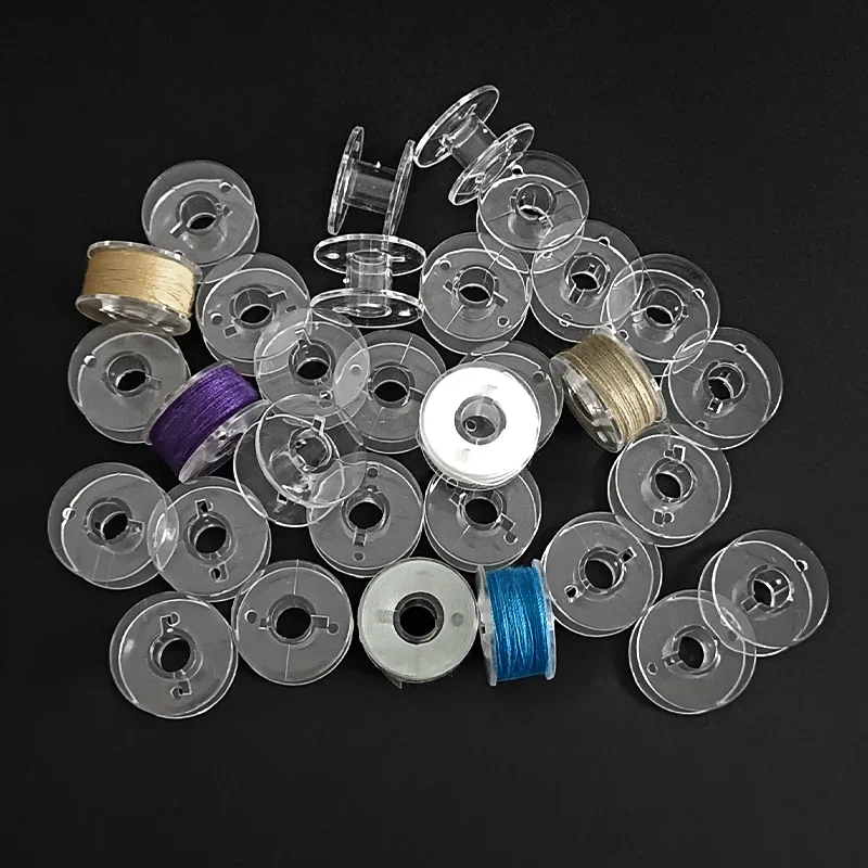 Sewing Machine Bobbins Spools Plastic Sewing Machine Axis Box 25PCS Transparent Bobbins For Household Sewing Machine Storage Box