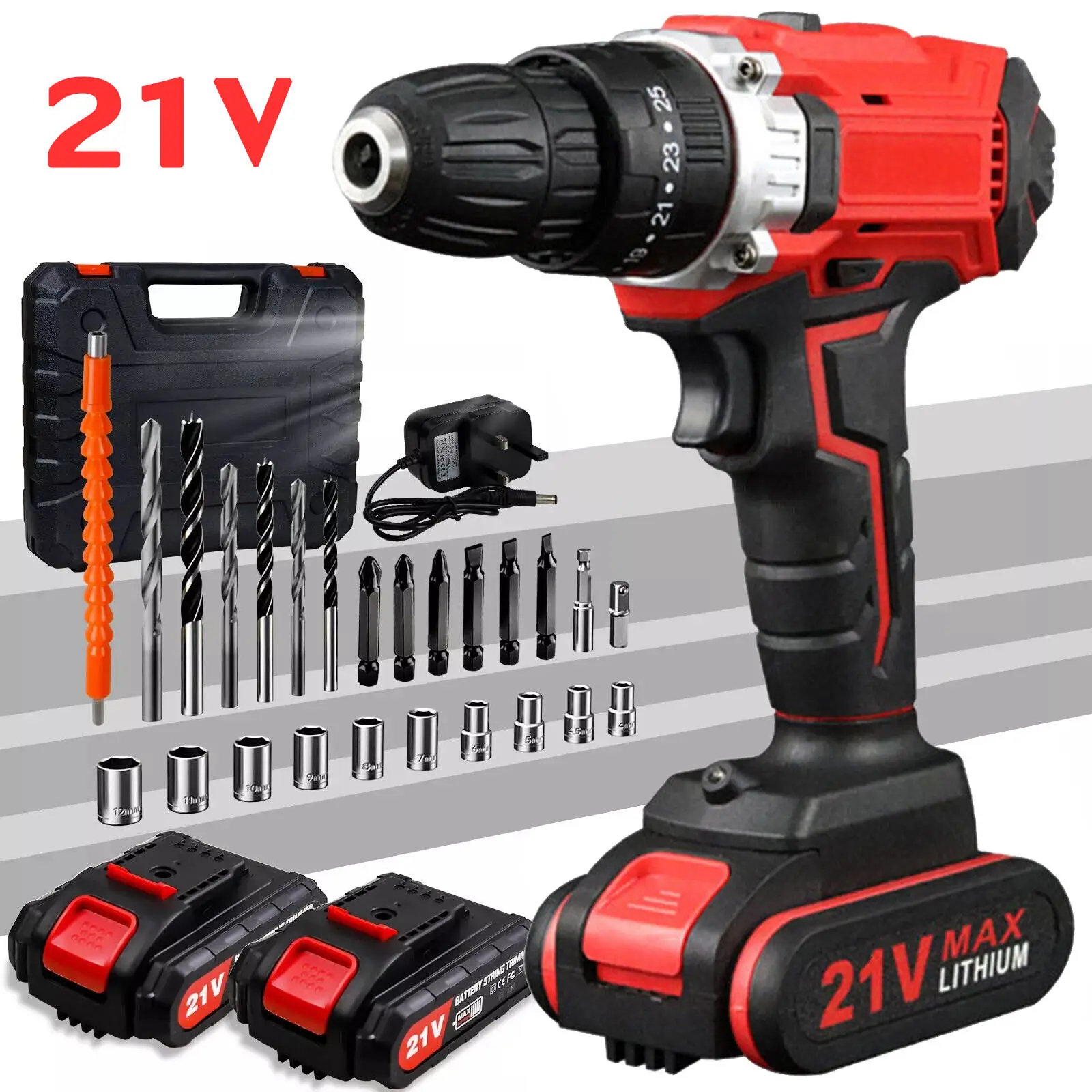 21V Cordless Impact Drill Electric Driver Electric Hammer Drill Home DIY Power Tools Mini Cordless Hand Drill