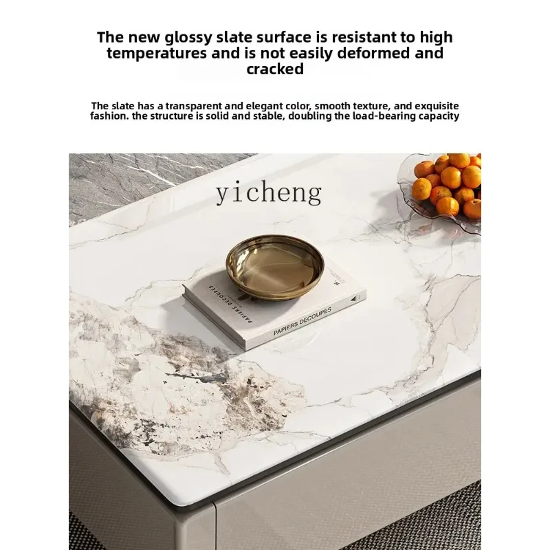Minimalist Rock Slab Coffee Table TV Cabinet New Combination Modern Simple Home Living Room Small Apartment StorageX28-1