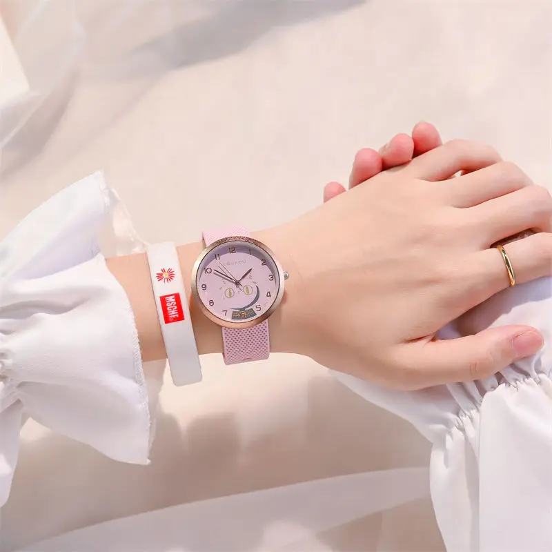 Montre à quartz étanche pour filles, montre de dessin animé chaton minimaliste, montres pour enfants comme cadeaux d'anniversaire, nouveau