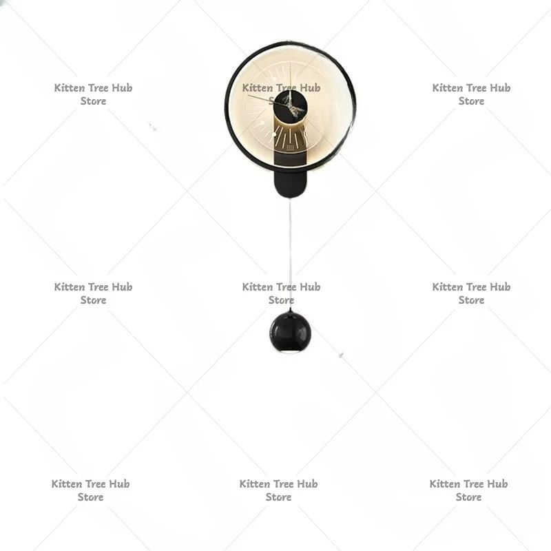 Living Room Light Luxury Clock Wall Lamp, Bedroom Headboard Wall Lamp, Tech-savvy Design Decoration, No Wiring Required