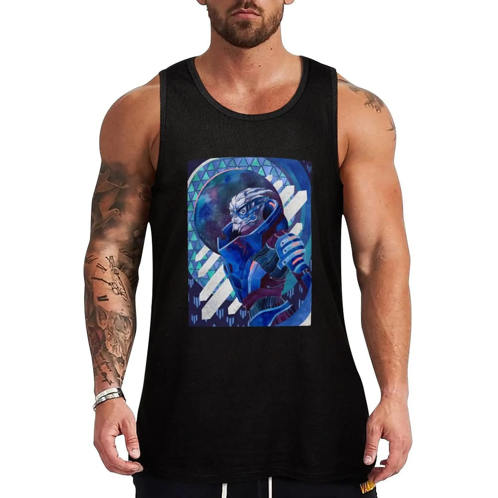 Who Loves Music And Garrus Vakarian Photographic Style Tank Top Landscape Print Tank Top Nature Graphic Sleeveless