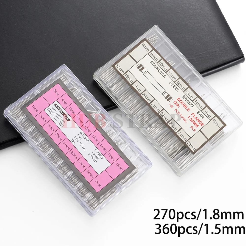 270/360 قطعة الفولاذ المقاوم للصدأ 8-25 مللي متر ساعة الربيع بار حزام ساعة اليد 1.5/1.8 مللي متر قطر حزام (استيك) ساعة ربط دبوس أدوات إصلاح اكسسوارات