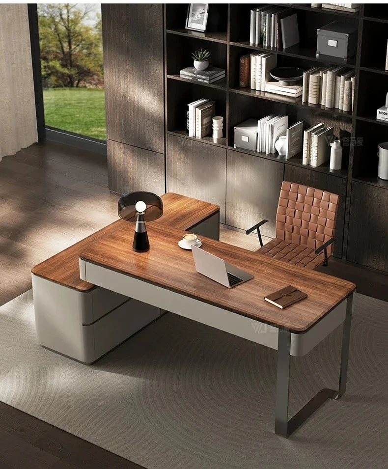 

C Итальянский минималистичный учебный стол, светильник, роскошный дизайнерский стол из цельного дерева ореха высокого класса