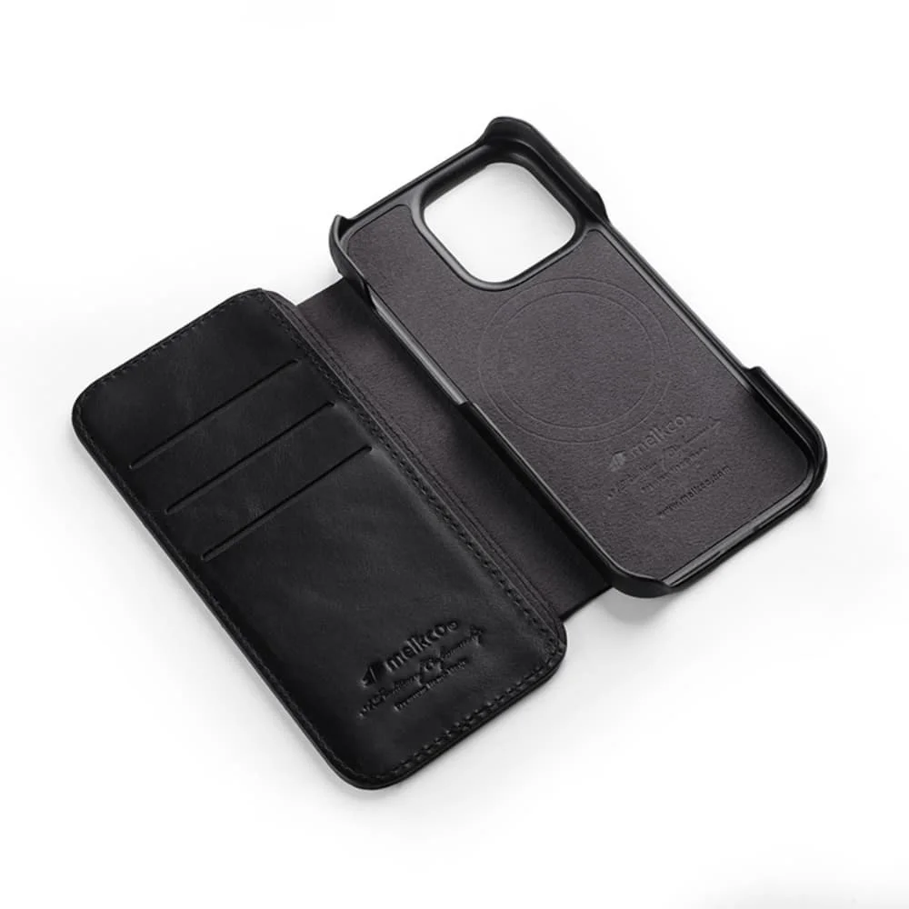 

Premium Natural Cowhide Leather Flip Case For iPhone 16 Pro Max 16Pro Oil Wax Cover