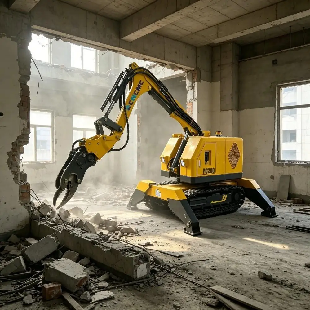 CNCMC OEM Supply PC200 Demolition Robot 2 Ton With Optional Hydraulic Shears For Cutting Steel Bars