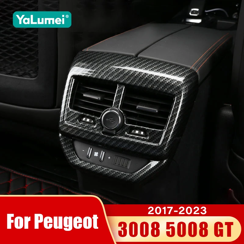 Für Peugeot 3008 5008 GT 2017 2018 2019 2020 2021 2022 2023 Auto-Heckklimaanlage Lüftungsauslass-Abdeckung Dekorationszubehör