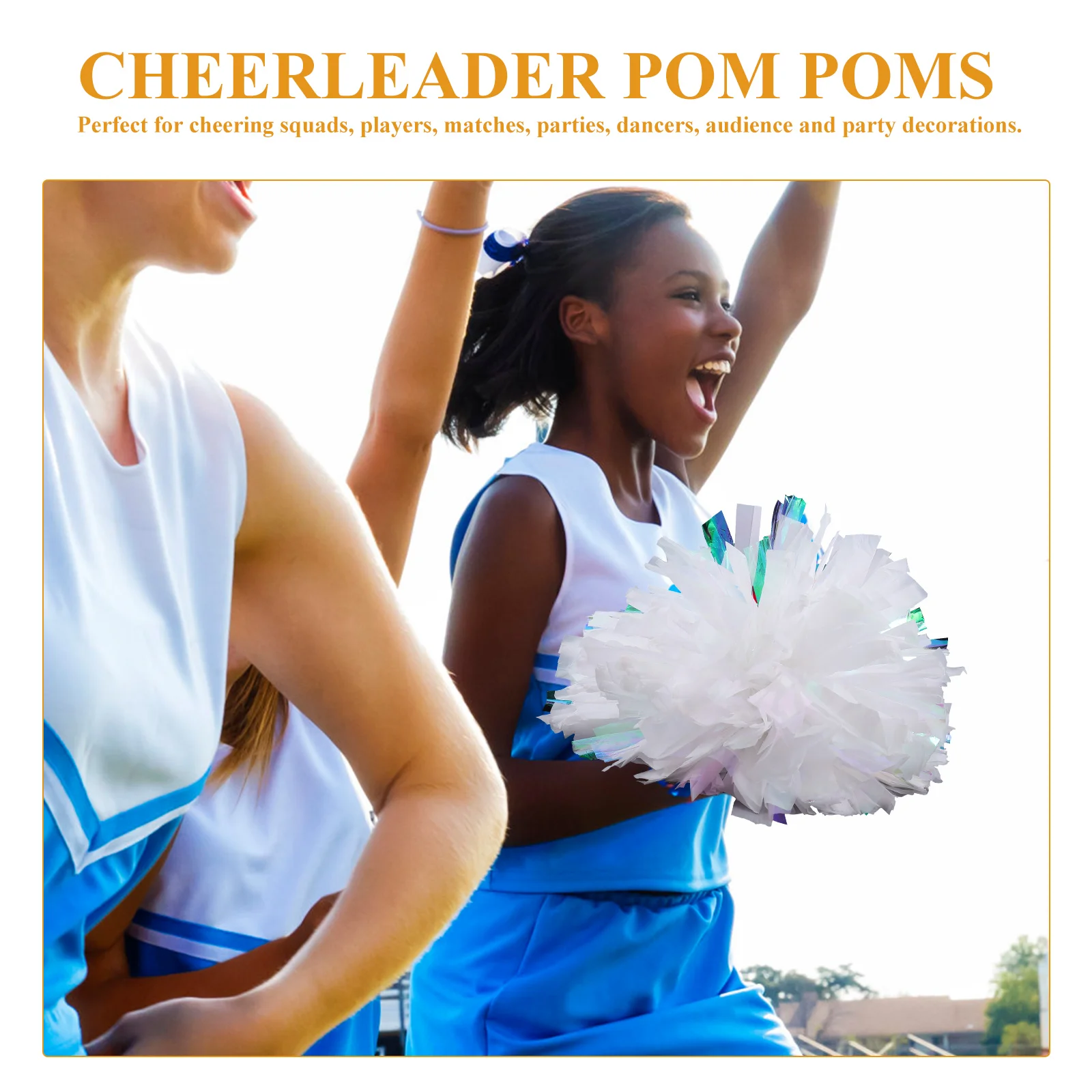 

2Pcs H Flowers Balls Cheerleader Pom Poms Durable Lightweight Sports Meeting Dance Props College Competition Team Sports