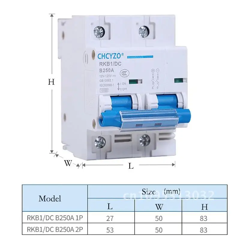 

1P/2P DC circuit breaker short 80A 100A 125A 150A 200A battery solar yacht 12/24/48/60/120V switch protection circuit 250A RV