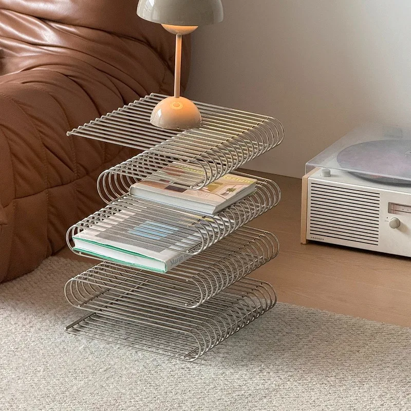 Modern Coffee Tables Living Room Luxury Portable Tea Tables Book Newspaper Storage Rack Magazine Side Table Bedroom Designer