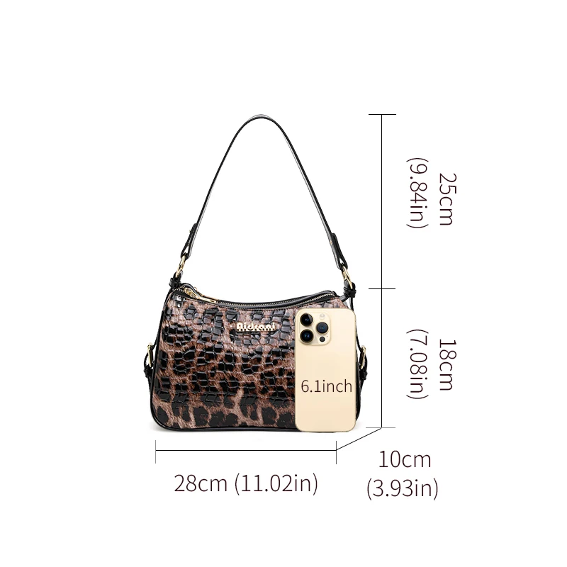 Leopard Print Bag 2024 New lady Bag famous brand shoulder messenger bag genuine leather handbag luxury handbag women