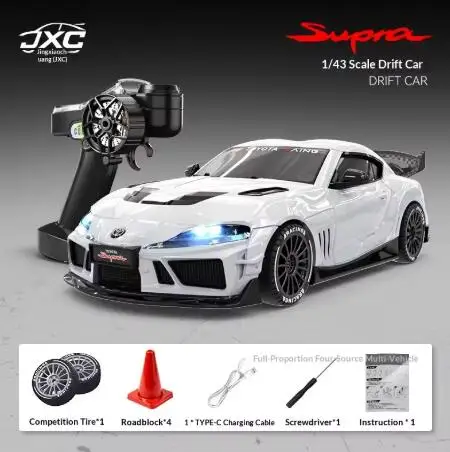 1:43 Supra 1087X RC Drift Car Diecast Metal Body Gyro 4WD Full