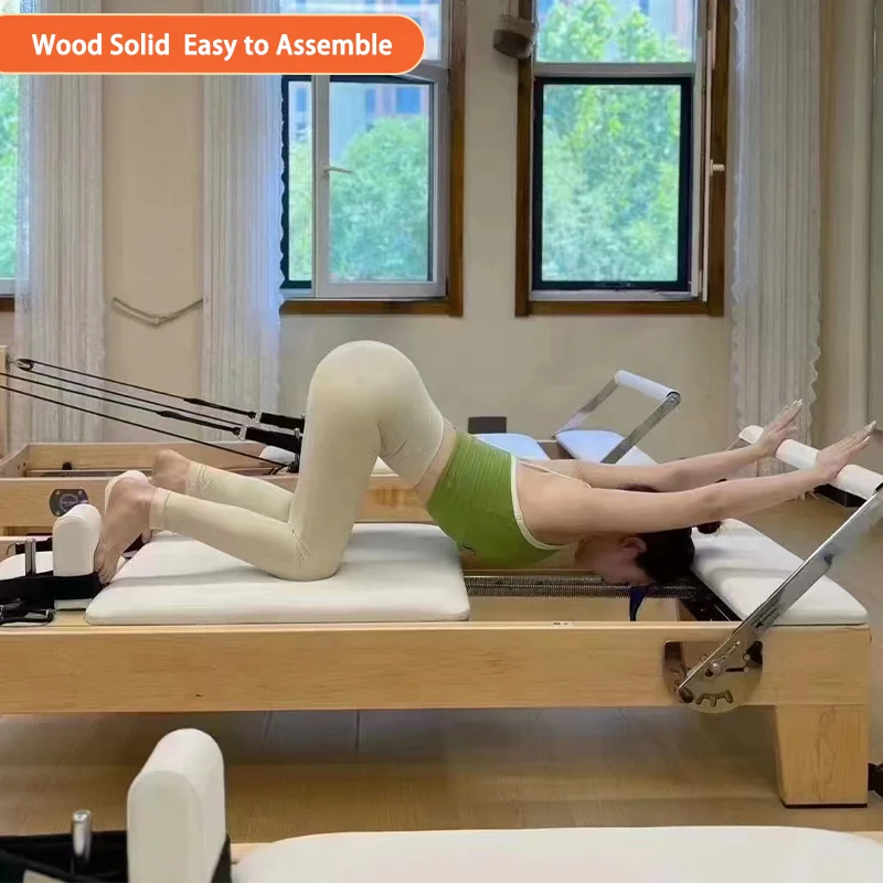 

Multi-Functional Home Commercial Custom Yoga Fitness Maquina Equipment Reformador Cama De Wood Beds Machine Pilates Reformers