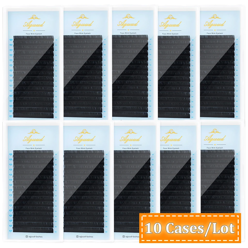 10 Cases False Mink Eyelash Extensions 8-25mm Individual Silk Eyelashes maquiagem cilios for Professionals Makeup Volume Lashes