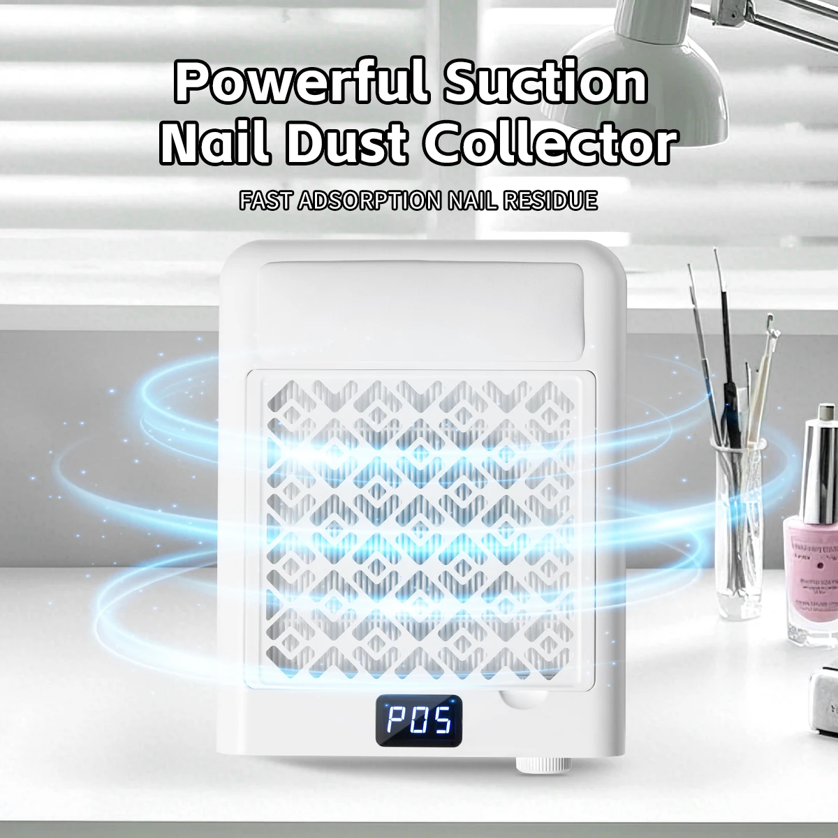 Turbine Brushless Nail Dust Collector – 2 wiederverwendbare Filter, professioneller Nagel-Vakuum-Extraktor für den Nagelstudio