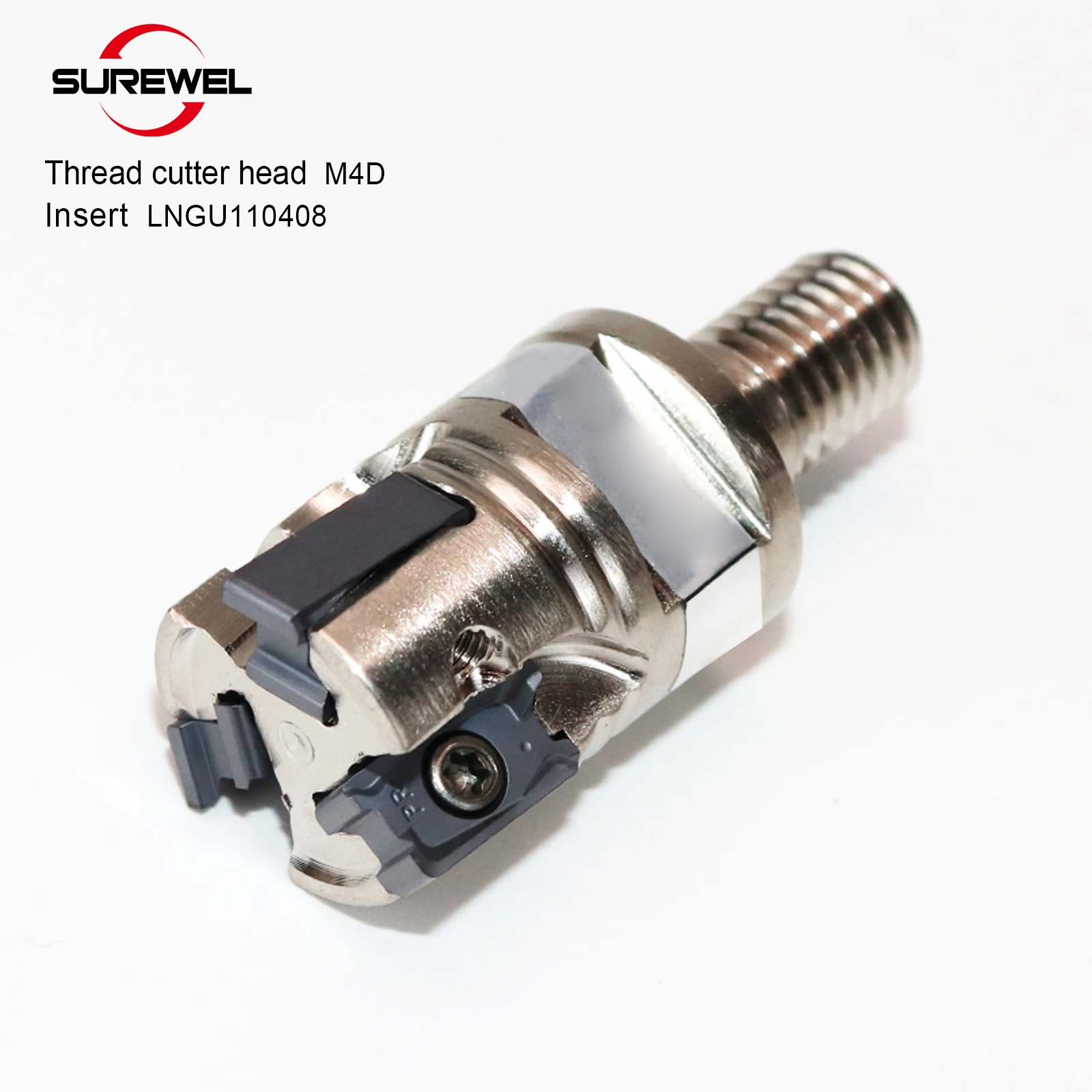 SUREWEL CNC M4D Testa di fresa con collegamento a vite di tipo modulare, inserti per frese a spallamento quadrato in metallo duro LNGU110408,LNGU15T608, fresa generale, materiale k.pm