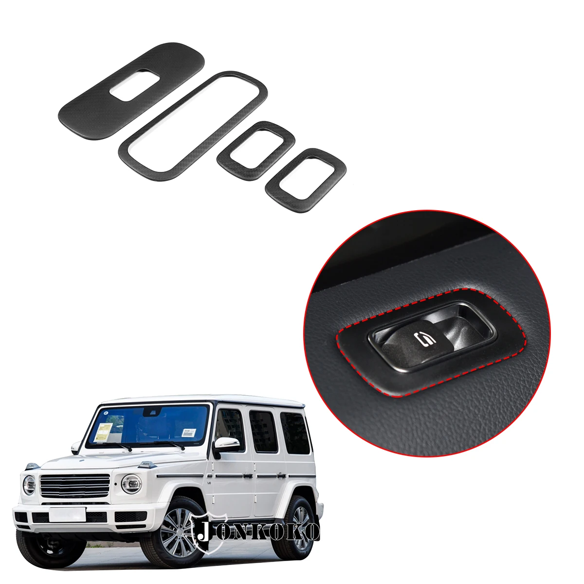 

Glass Lifting Switch Frame Real Carbon Fiber Car Interior Modification Accessories For Mercedes-Benz G-Class W463 2019-2020