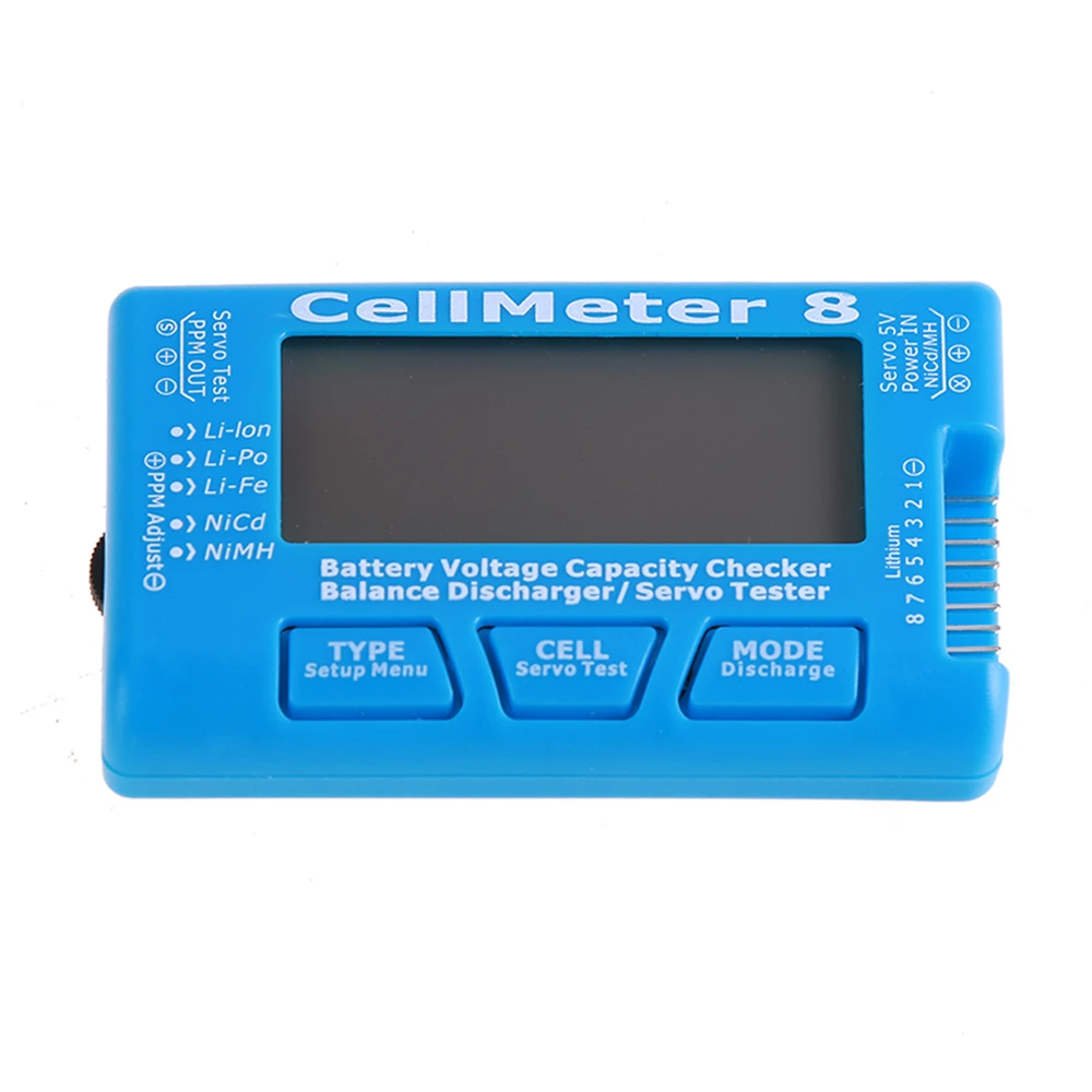 LCD Digital Battery Capacity Checker CellMeter RC CellMeter8 2-8S 4-8S Servo LiPo Li-lon NiMH Battery Tester RC CellMeter7