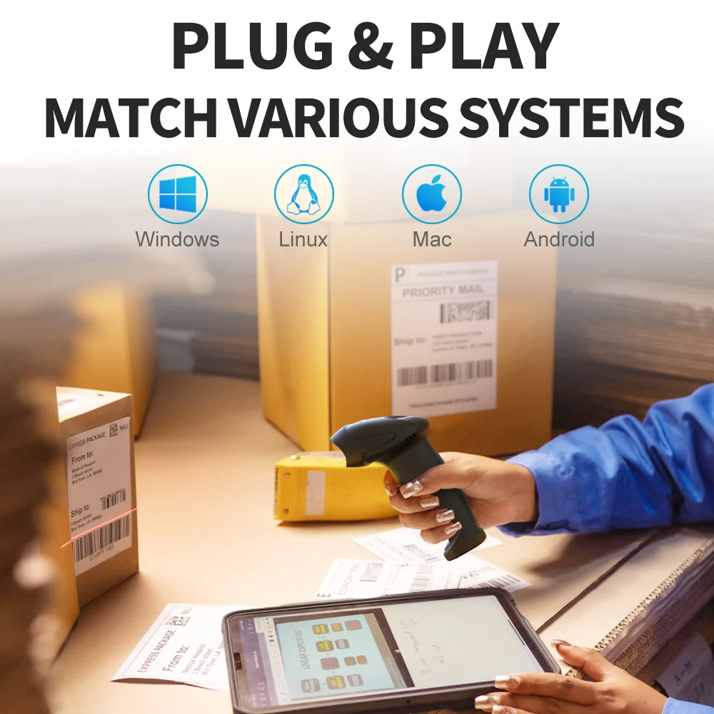 GTCODESTAR X-620F Supermarket Price Checker Barcode Scanner Wireless Laser 1D Barcode Reader