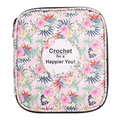 Portable Floral Hand Knitting Kit Crochet Hook Zip Waterproof Storage Bag DIY Printing Storage Bag Jumper Needle Set Storage Bag