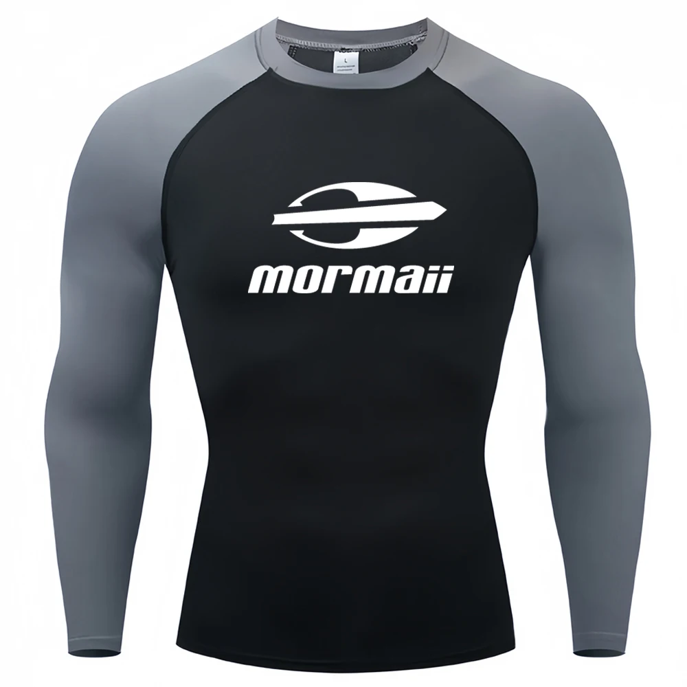 Surfing Swimming Diving T-Shirts Tight Long Sleeve Rash Guard Swimwear Men\'s UV Protection Surf Clothing Beach Floatsuit Tops