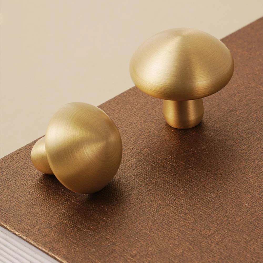 Solid Brass Smooth Round Cabinet Knobs Drawer Handles Wardrobe Elegant Touch Comfortable Feel Pull