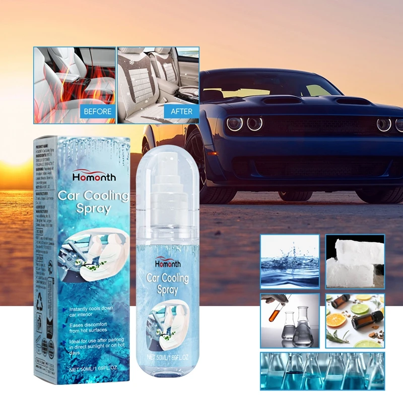 Car Cooling Spray Summer Car Cooling Agent Rapid Heat Absorption Evaporation Cooling Cool And Comfortable Driving Inside The Car
