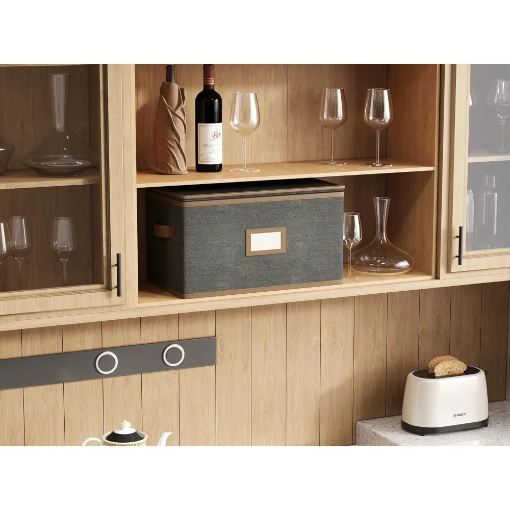 Protective Stemware Organizer - Premium Quilted Hard Shell Case for Wine Glasses & Glassware Storage & Transport