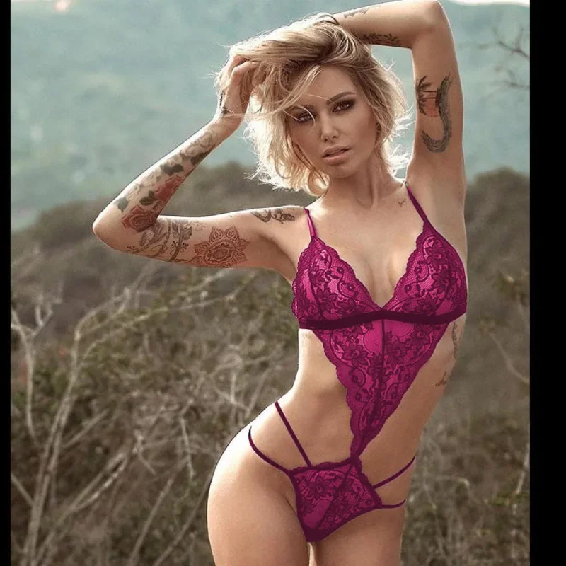 

Sexy lingerie teddies Sexy Dress clothes Lace Deep V Intimate Erotic Underwear Lingerie plus size bodysuit costumes for women