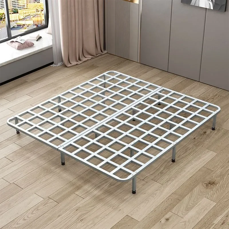 Foldable Galvanized Steel Bed Frame 1.8m Double Size Heavy Duty Metal Support Structure for Tatami Platform Bedroom Furniture