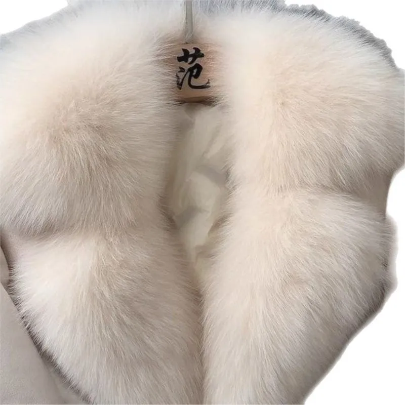 معطف فرو نسائي قصير جديد مصنوع من المختلط والقطن يتميز بمخمل من جلد الأيل عصري