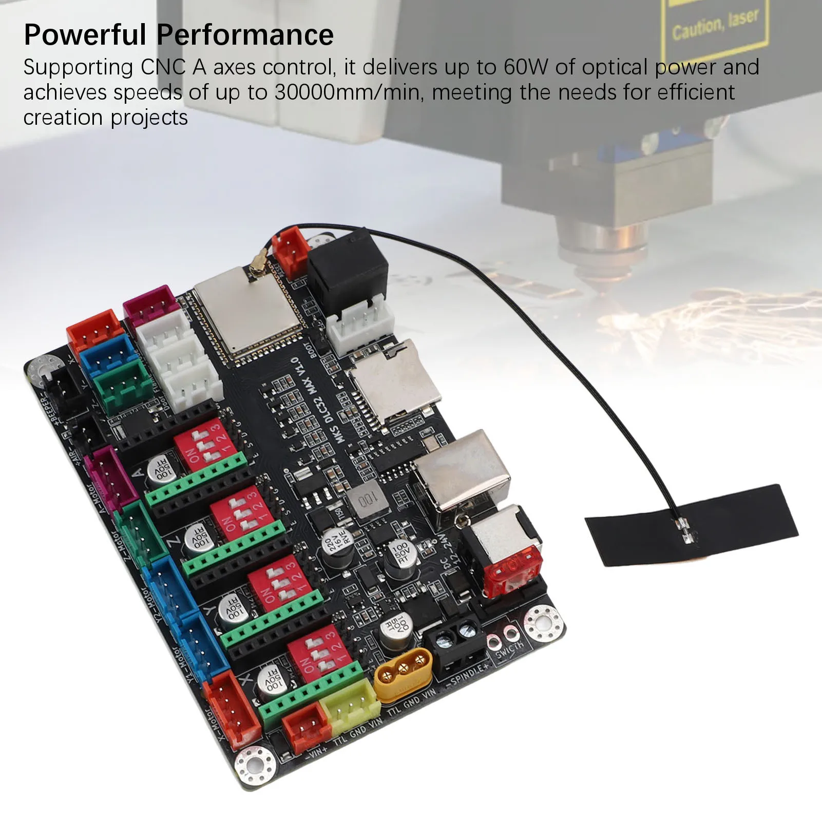 Engraving Machine Expansion Board CNC 4 Axes Controller Board Engraving Machine Motherboard 32 Bit Expansion Board DC12-24V 10A