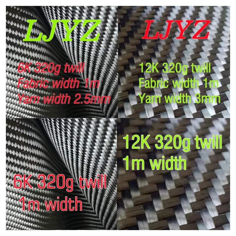 [Grade A+]Real Carbon fiber fabric 6K 12k 320gsm 2x2 3x3 Twill Carbon Cloth  40