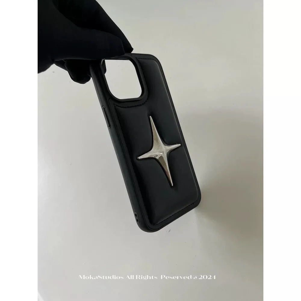 Sentido minimalista escuro de alta qualidade, adequado para iPhone, capa de couro para celular, concha de pão pode ser corrente transversal, tudo incluído