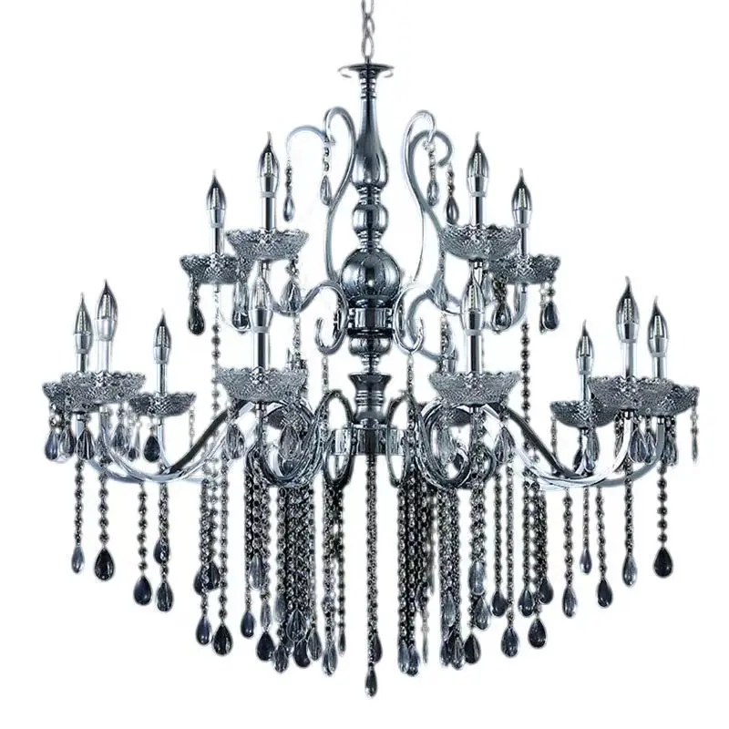 

Directly from the manufacturer, the new electroplated wrought iron crystal wedding hall hotel decoration