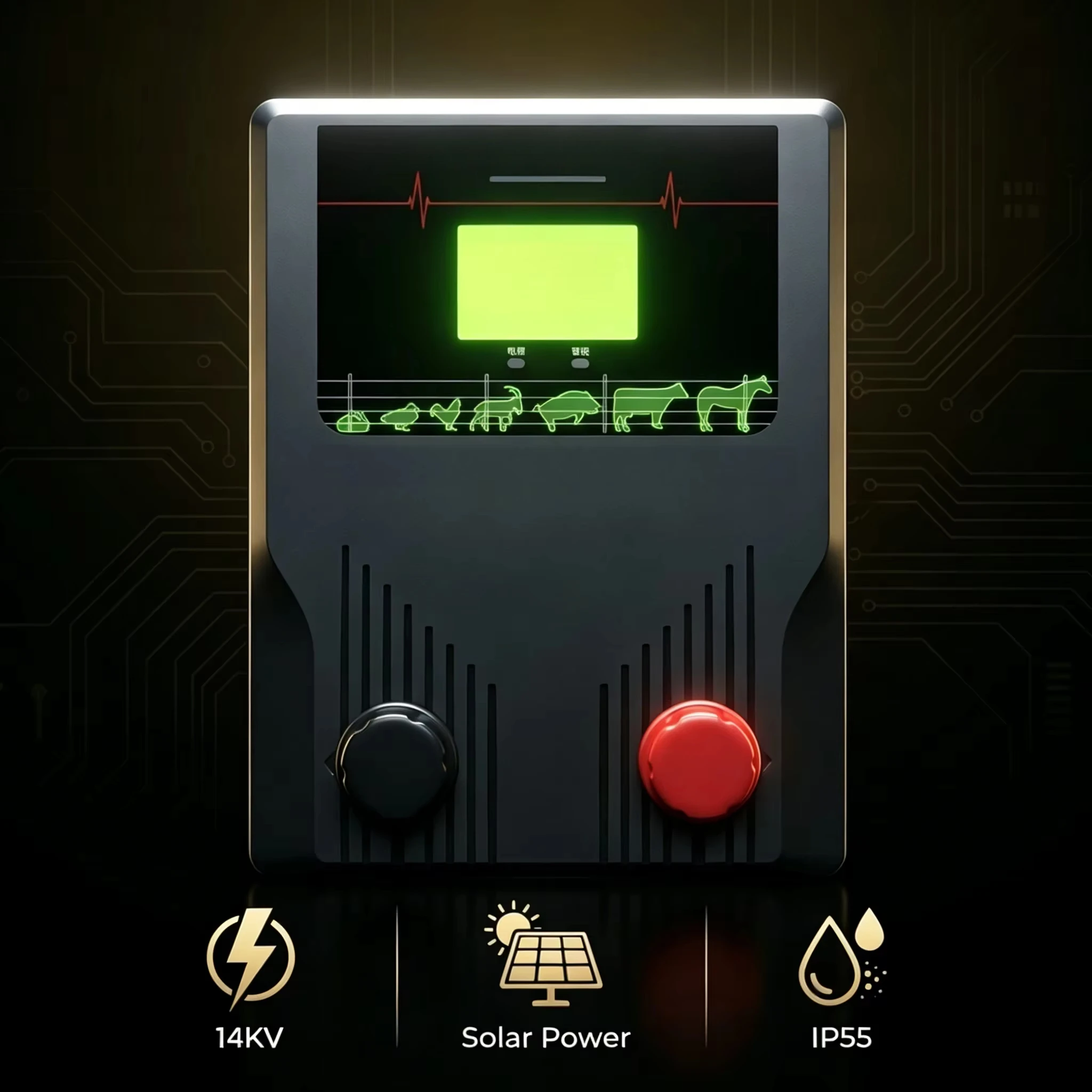 Home Security Electric Fence - Elektrikli Güvenlik Çiti 30KM Hayvancılık Plastik