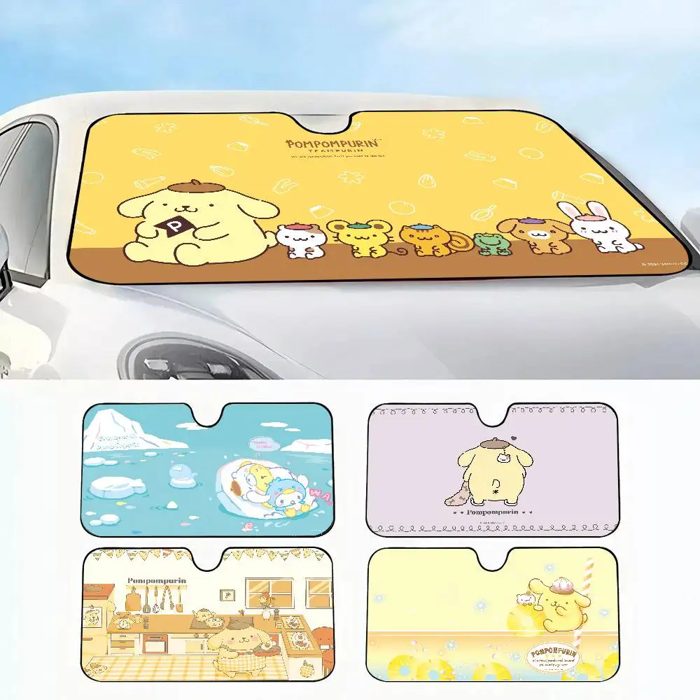 

MINISO Sanrio Pom Pom Purin Car SunShade Windshield Sun Shade Personalized Picture Block UV Rays Visor Protector