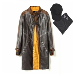 Aiden Pearce Cosplay Costume PU Leather Jacket Aiden Pearce Wind Coat Windbreaker Hat Mask Halloween Costumes for Women/Men